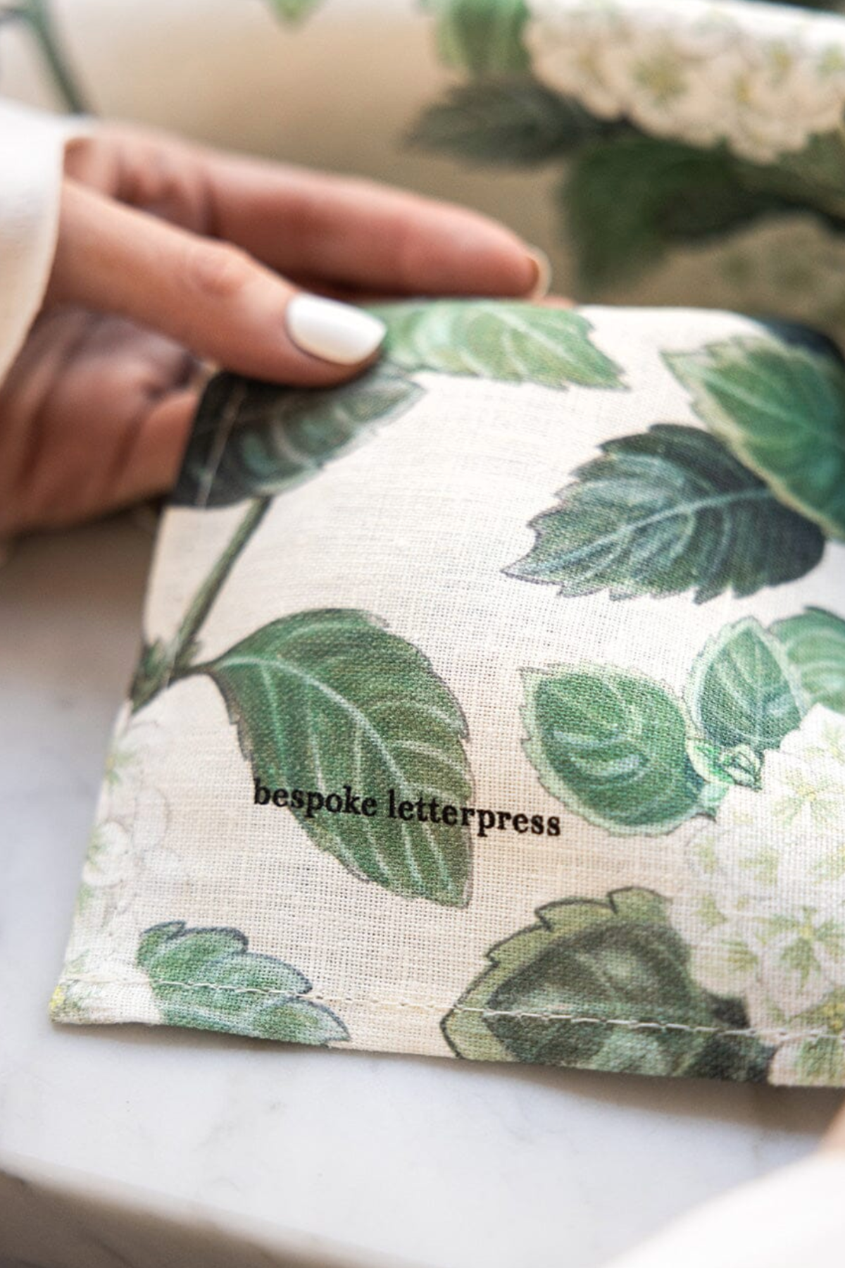 Hydrangea 100% Linen Tea Towel