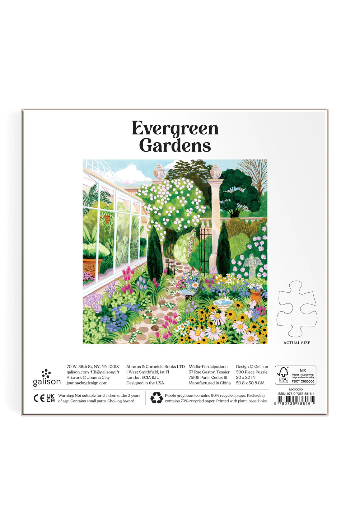 Galison Evergreen Gardens Puzzle 500pc