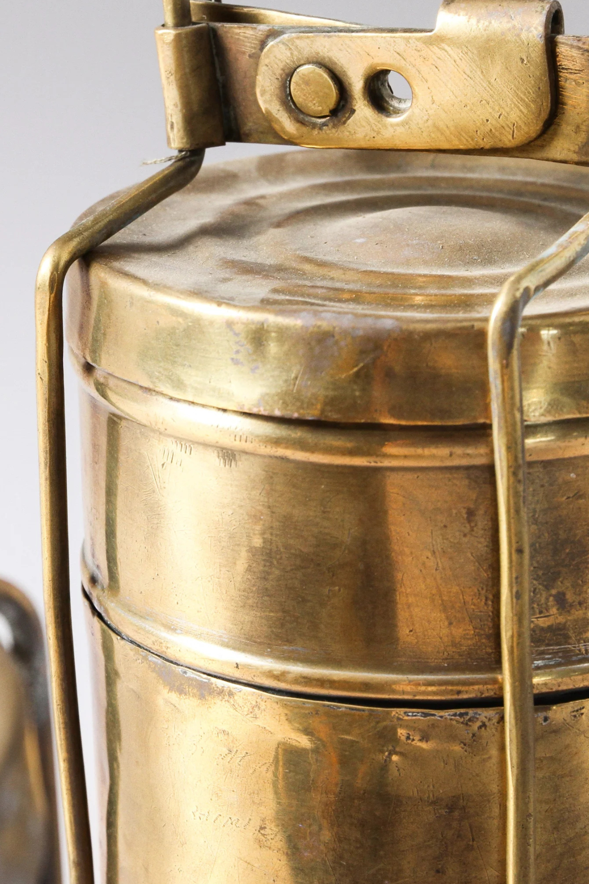 Vintage Indian Brass Lunch Box Small
