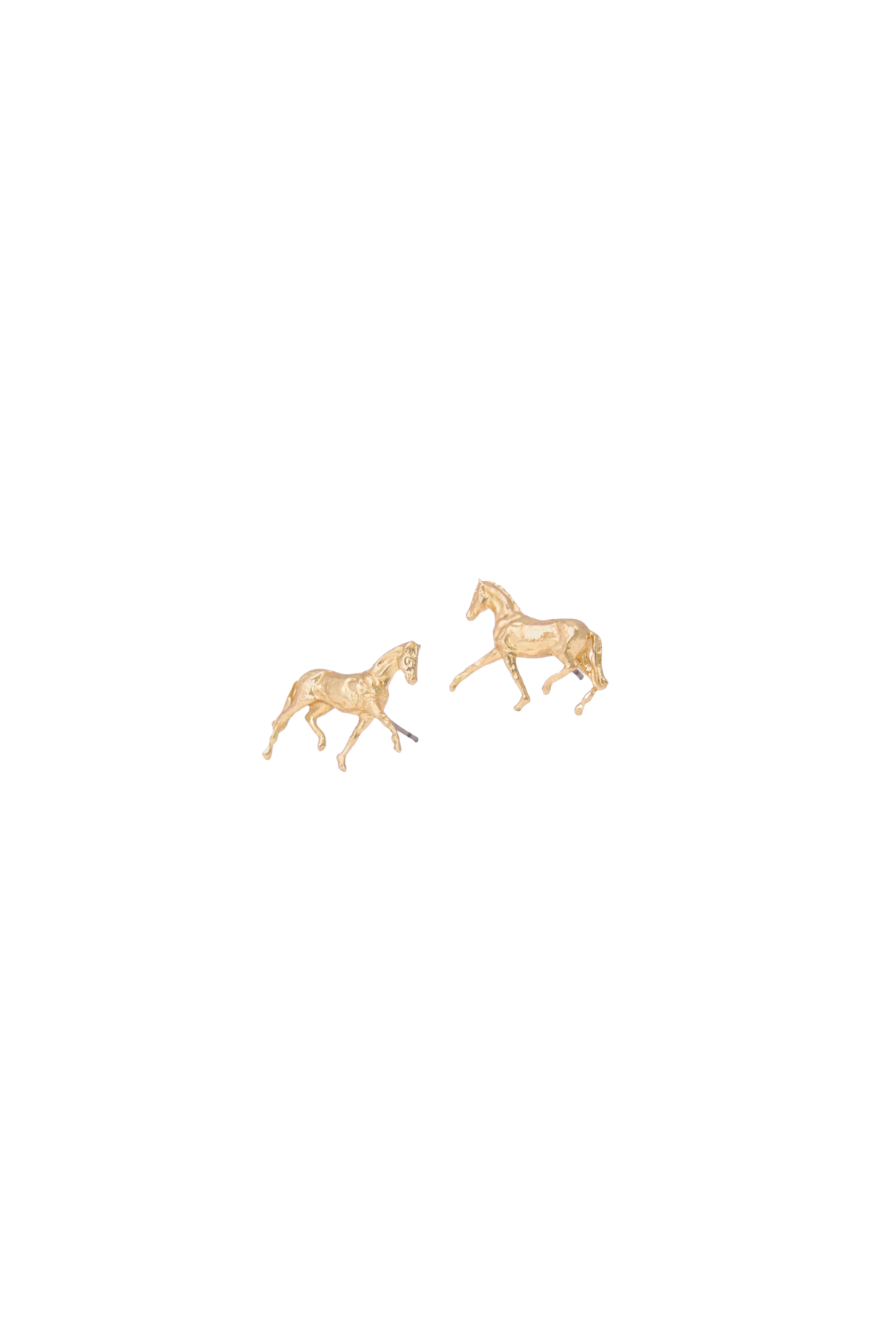 Alice Horse Post Earrings Brass