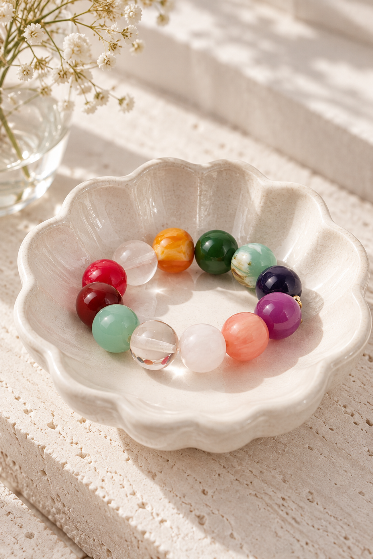 Cece Large Resin Bead Bracelet Multi