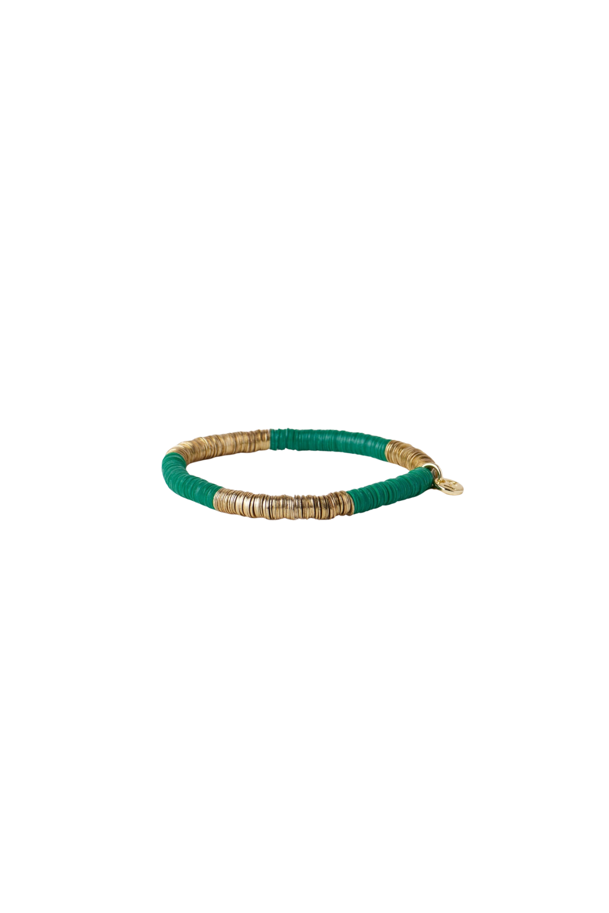Grace Two Colour Block Stretch Bracelet Kelly Green and Gold