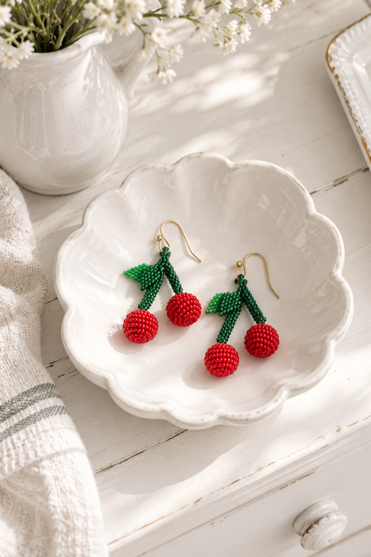 Lottie Cluster Dangle Luxe Earrings Cherry