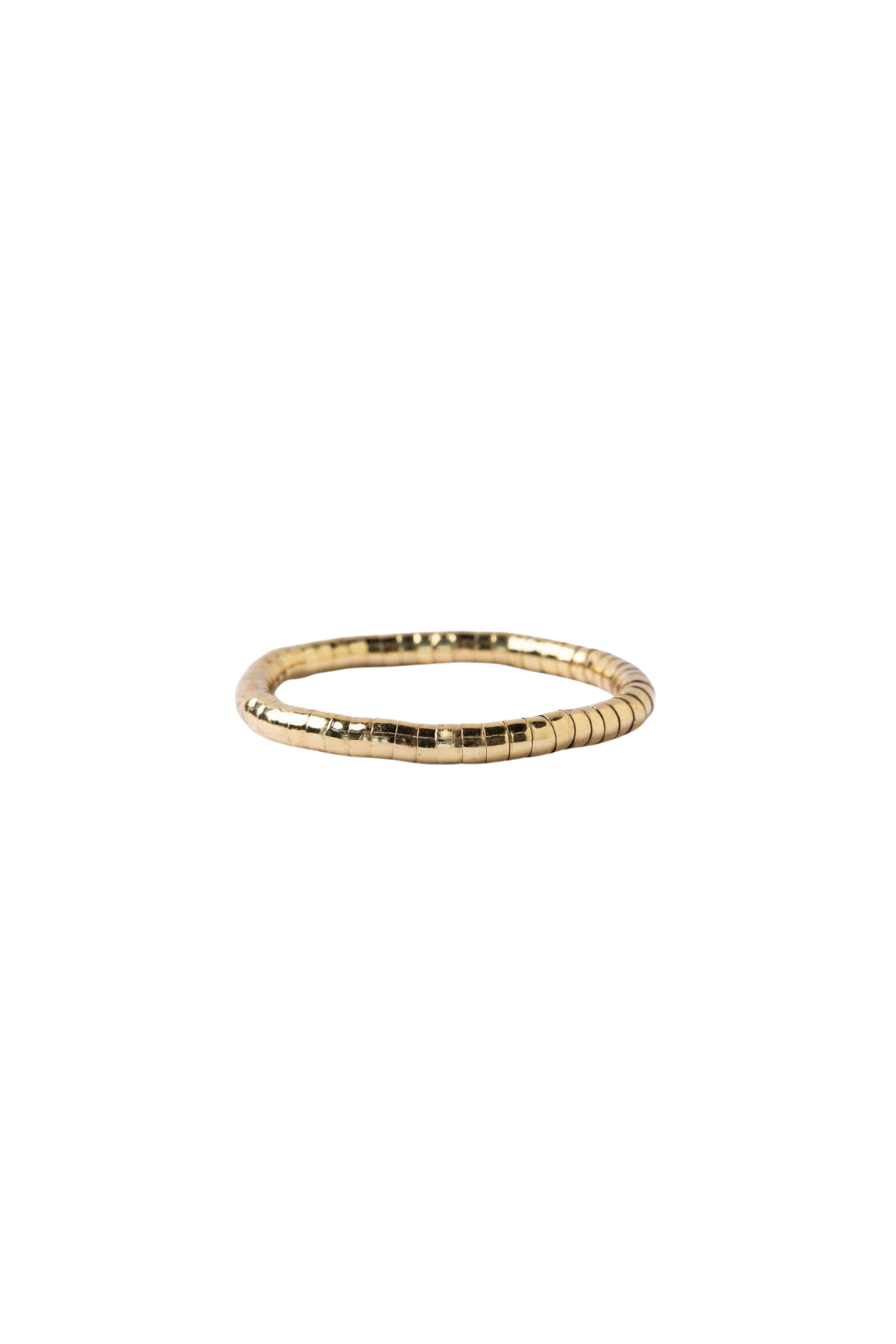 Lucille Round Bead Stretch Bracelet Brass