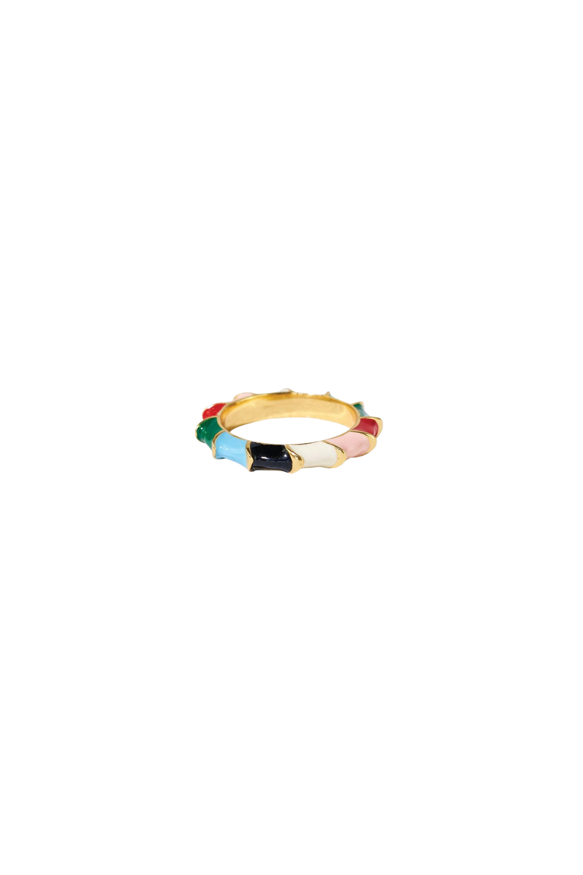 Paisley Twisted Colourblock Enamel Ring Multi-Colour