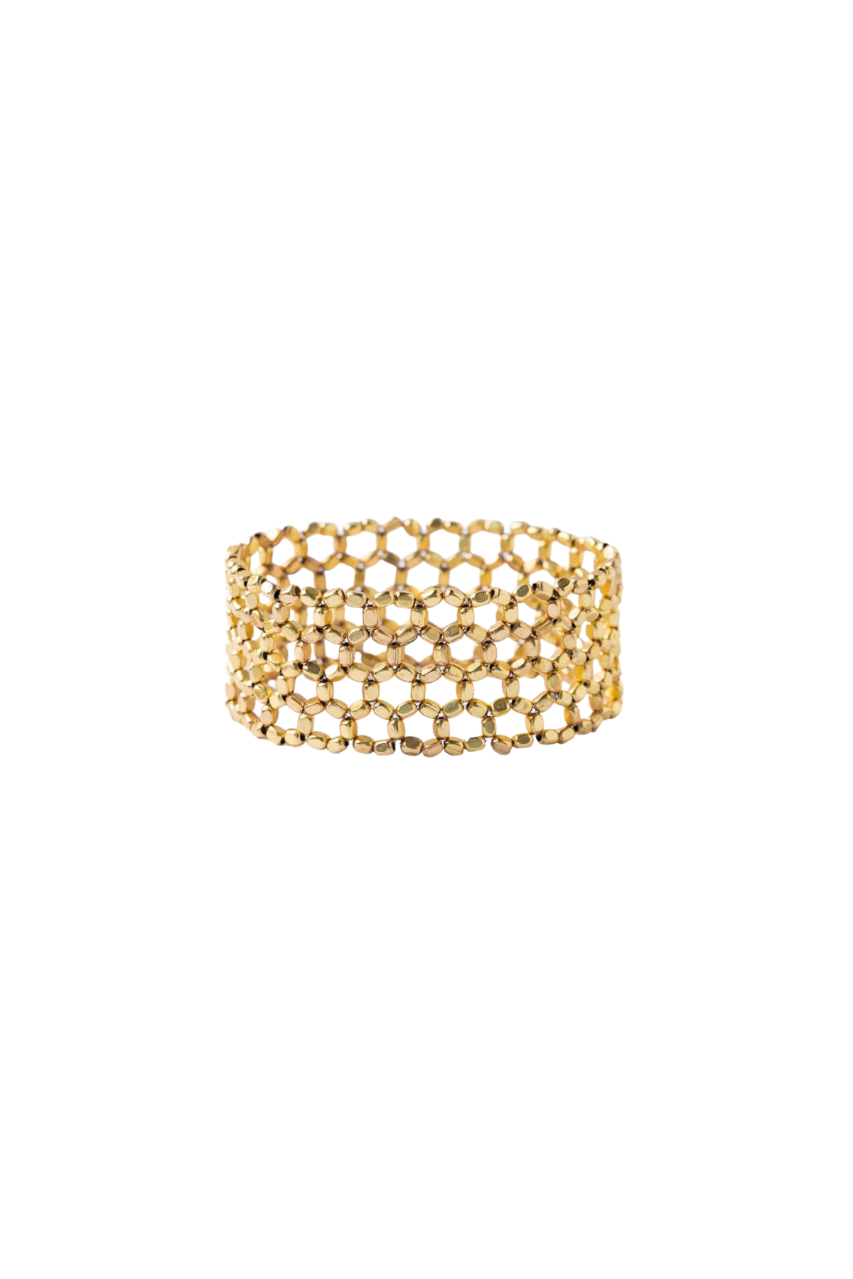 Winnie Small Bead Stretch Bracelet Brass