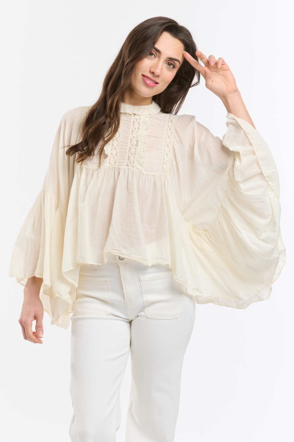 Angel Cropped Blouse Panna