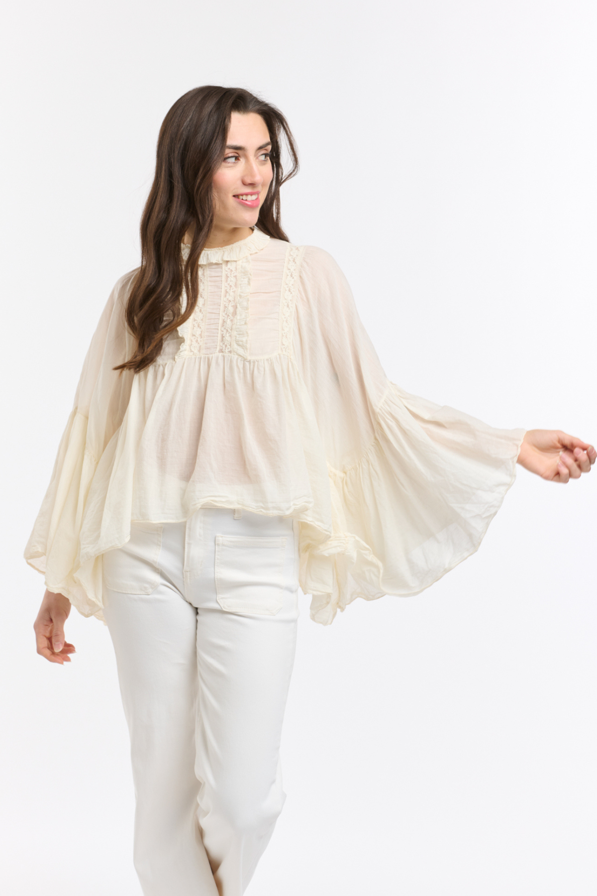 Angel Cropped Blouse Panna