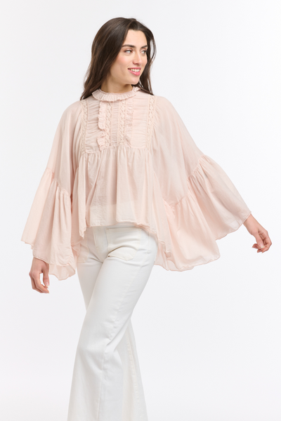 Angel Cropped Blouse Soft Pink