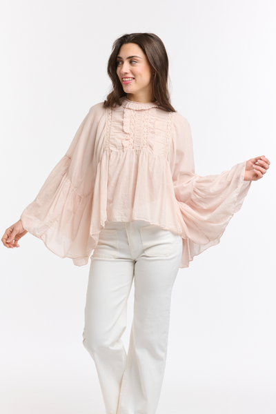 Angel Cropped Blouse Soft Pink