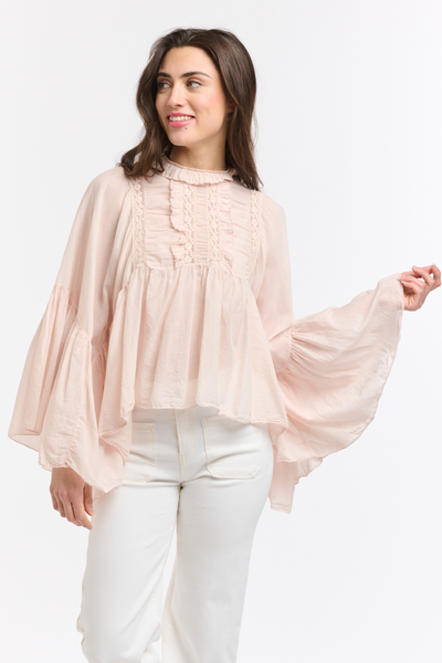 Angel Cropped Blouse Soft Pink