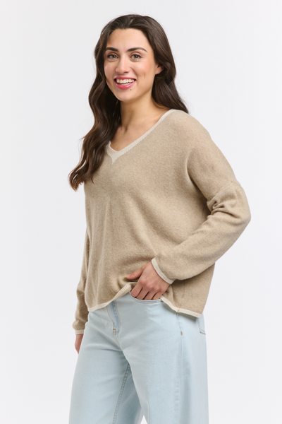Cashmere Tracks Knit Beige
