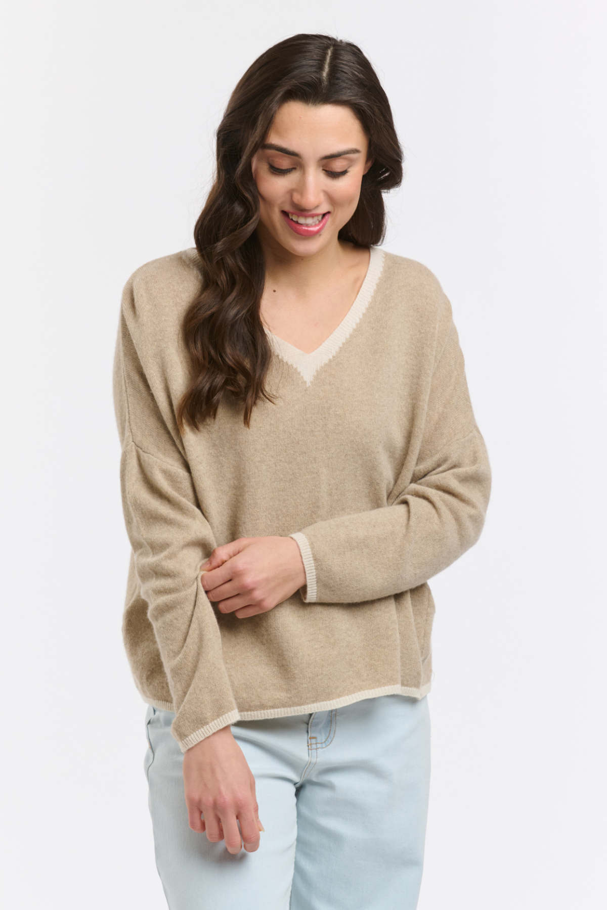 Cashmere Tracks Knit Beige