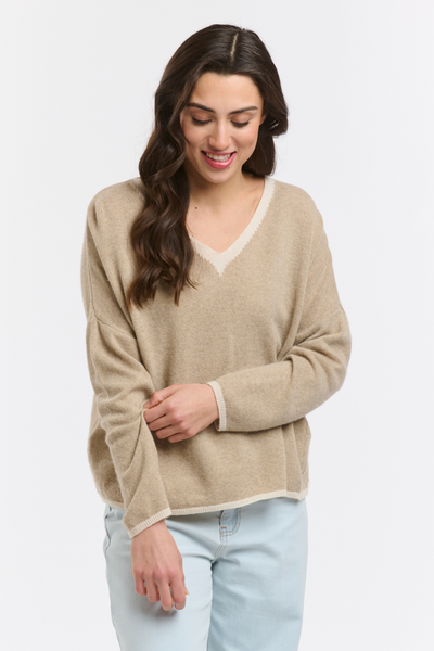 Cashmere Tracks Knit Beige