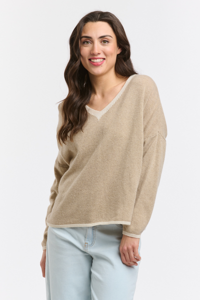 Cashmere Tracks Knit Beige