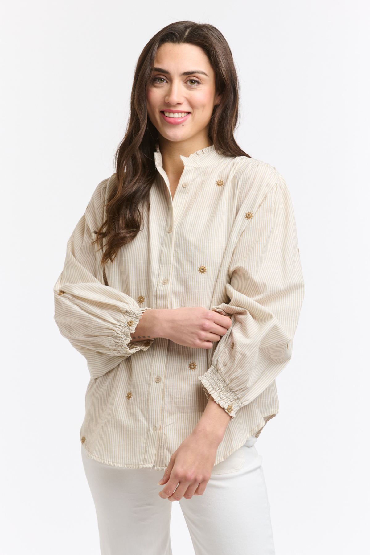 Clara Mirror Blouse Beige