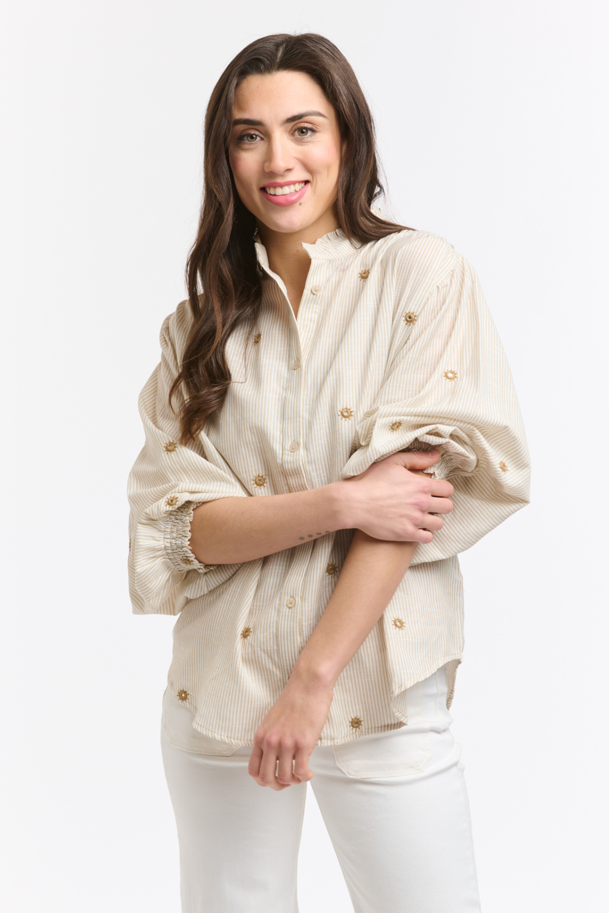 Clara Mirror Blouse Beige