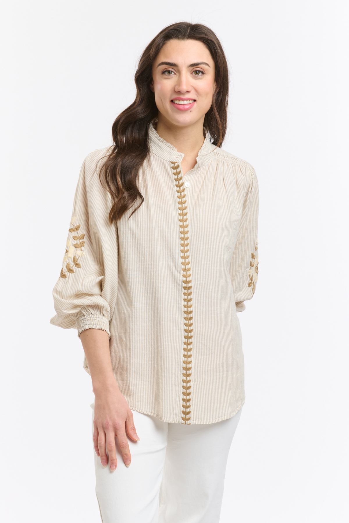 Clara Blouse Embroidered Stripe