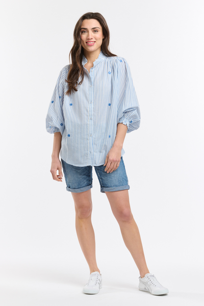 Clara Mirror Blouse Blue