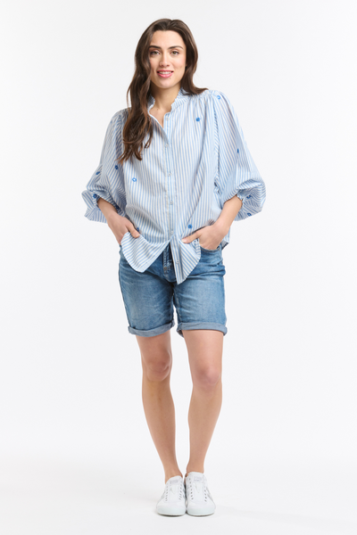 Clara Mirror Blouse Blue