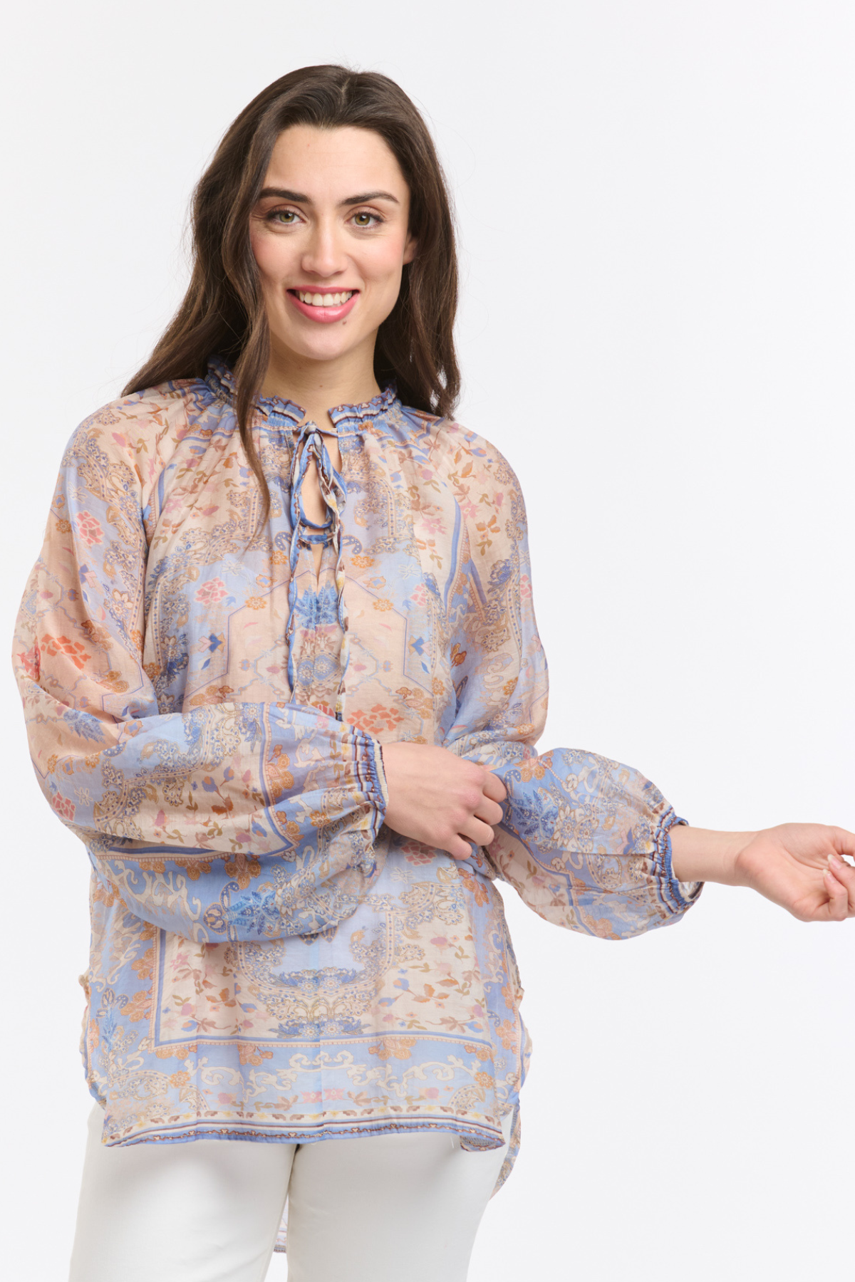 Emily Ruffle Collar Blouse Azzure