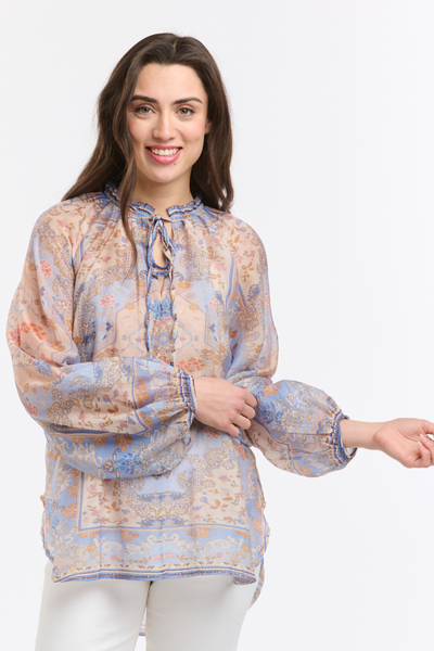 Emily Ruffle Collar Blouse Azzure