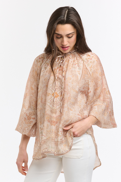 Emily Ruffle Collar Blouse Mocha