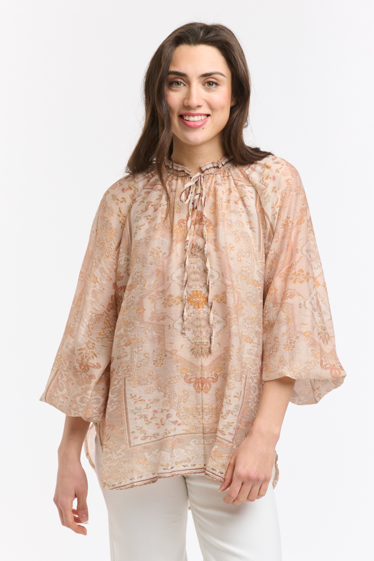 Emily Ruffle Collar Blouse Mocha