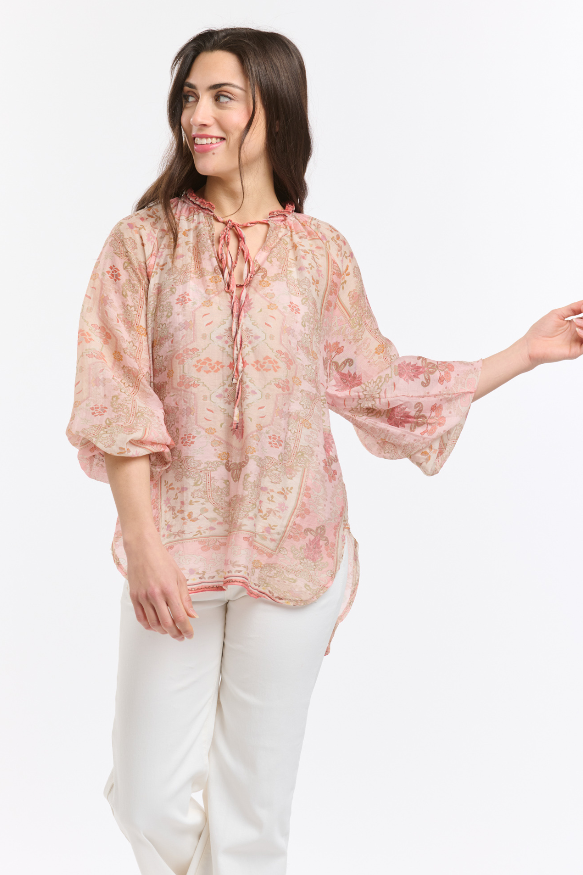 Emily Ruffle Collar Blouse Blush