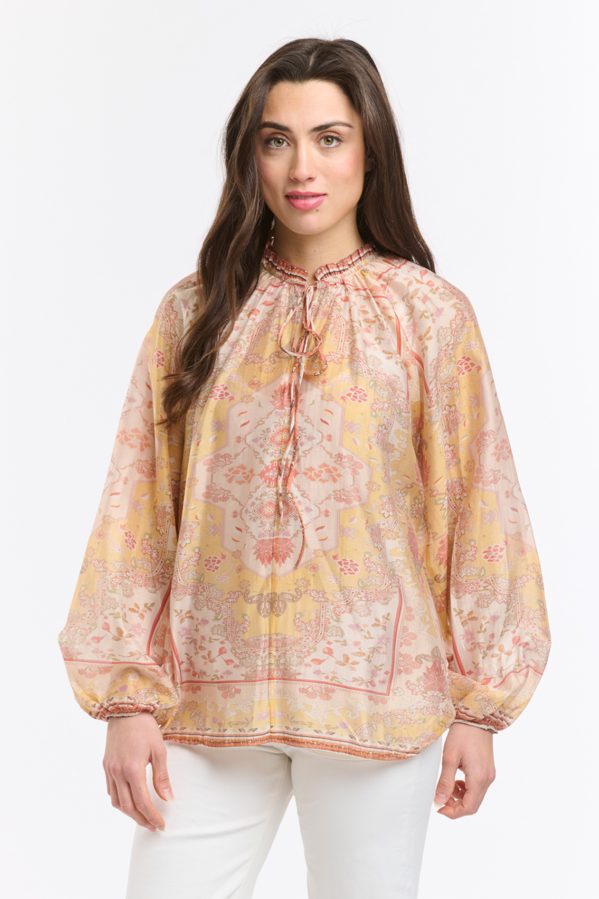 Emily Ruffle Collar Blouse Saffron