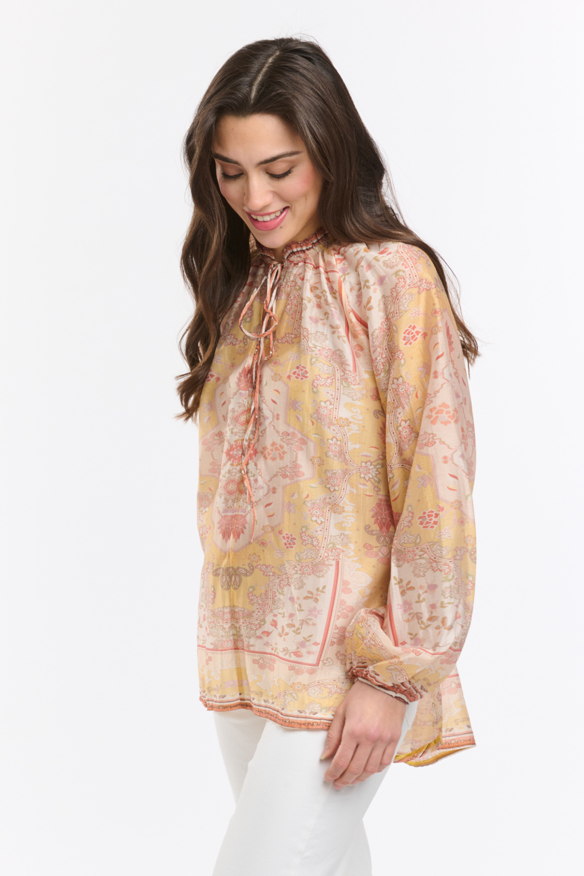Emily Ruffle Collar Blouse Saffron