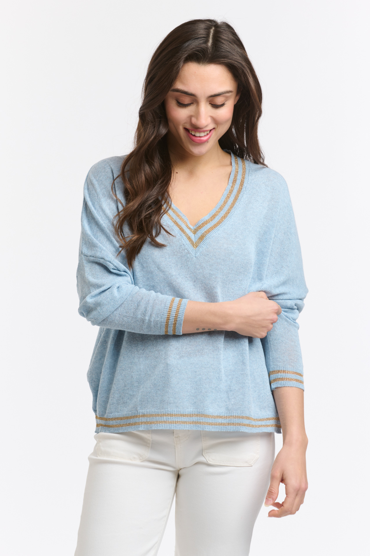 Lurex College Knit Celeste