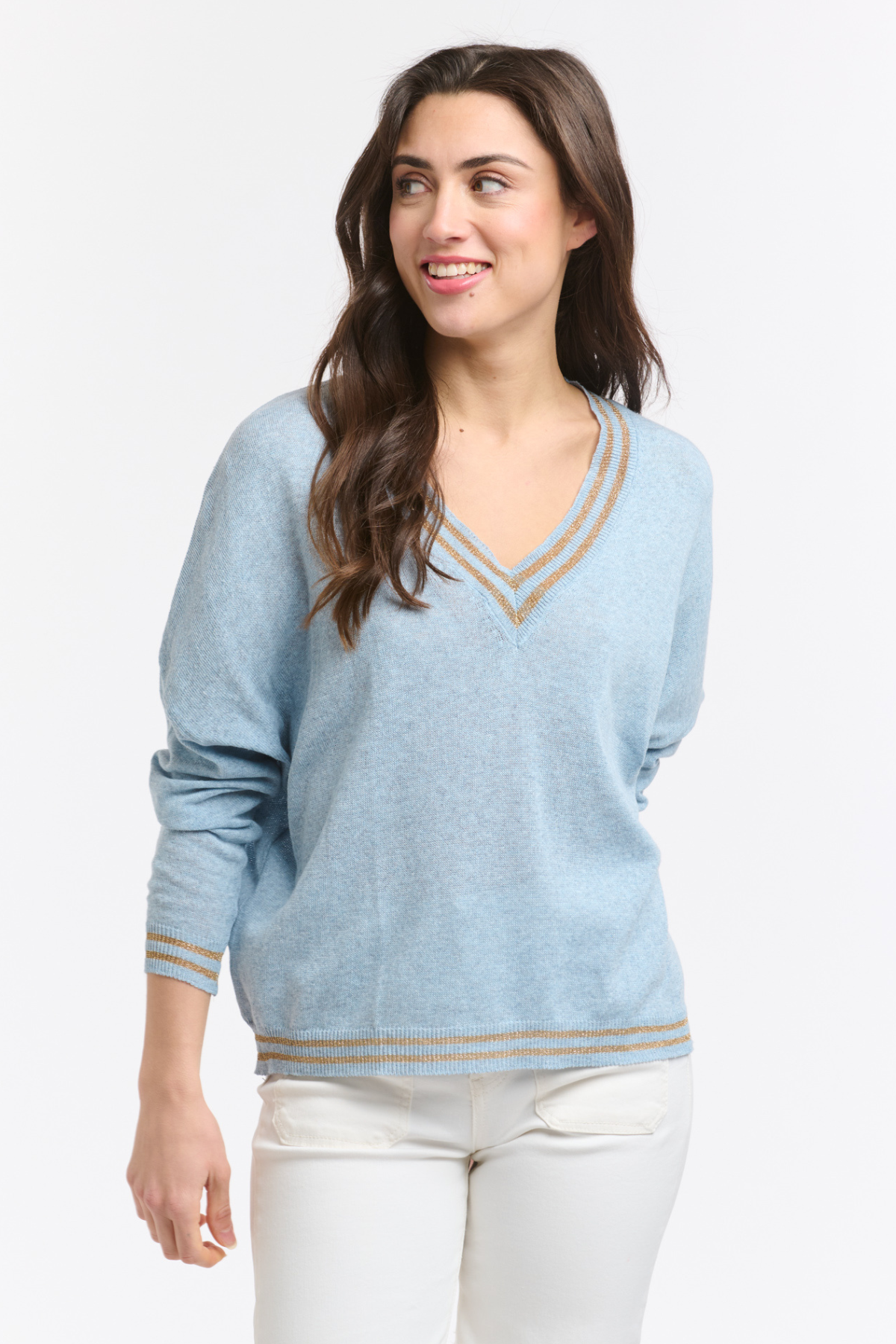 Lurex College Knit Celeste