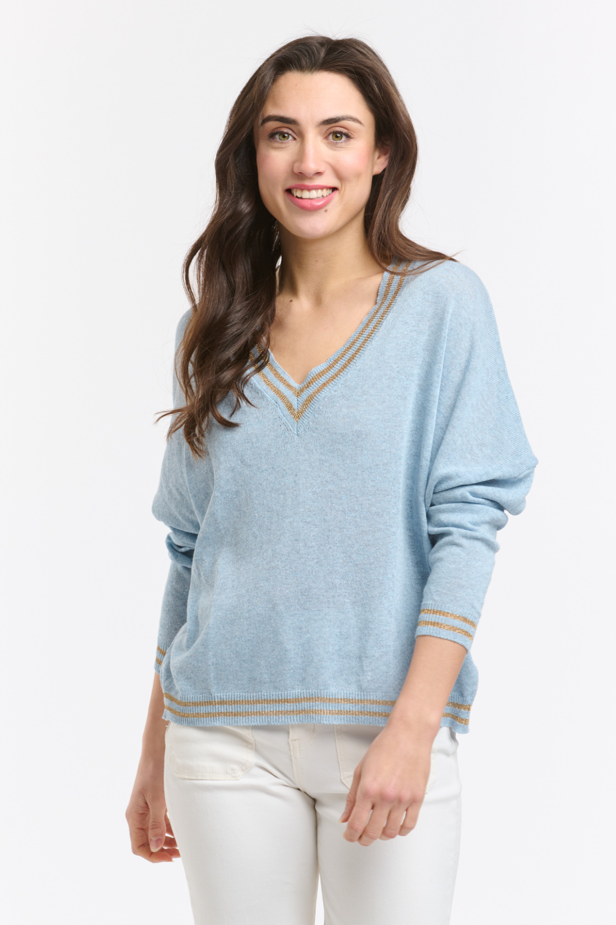 Lurex College Knit Celeste