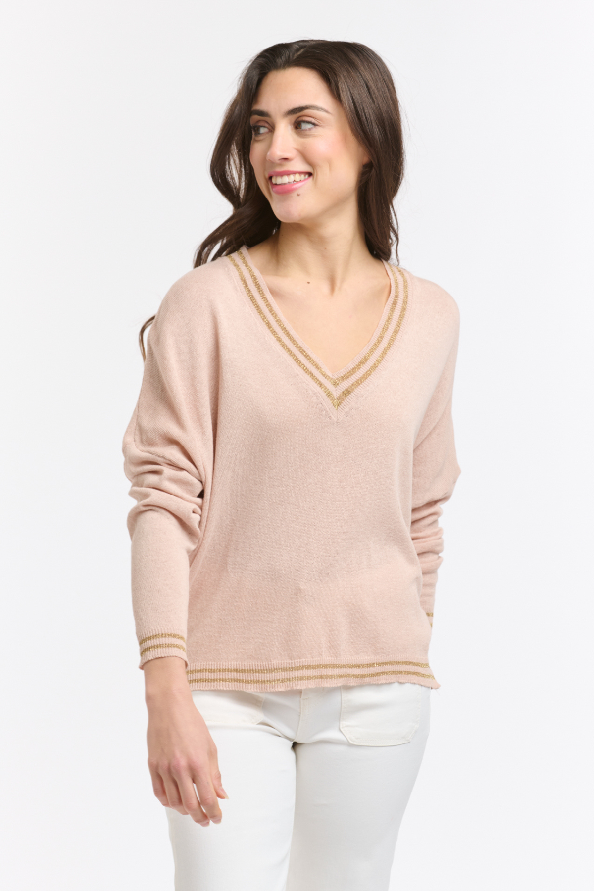 Lurex College Knit Cipria