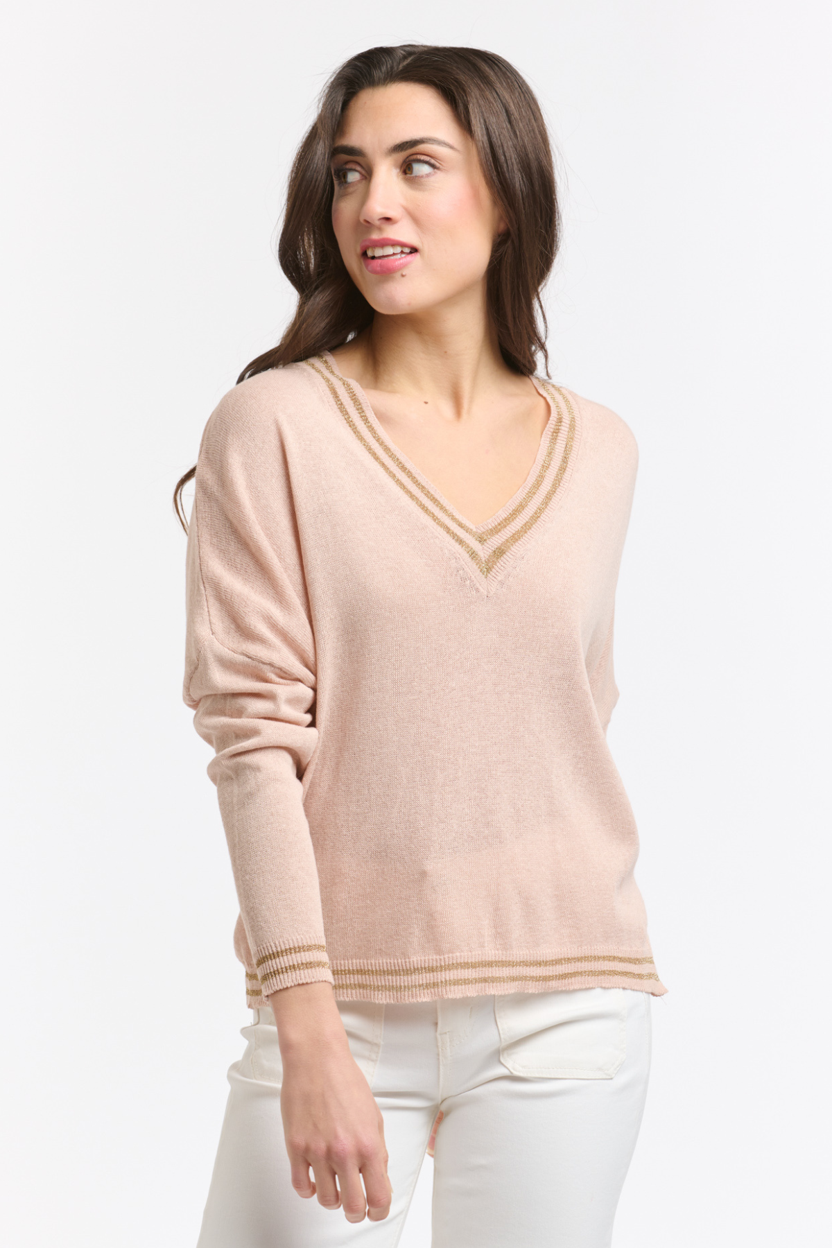 Lurex College Knit Cipria