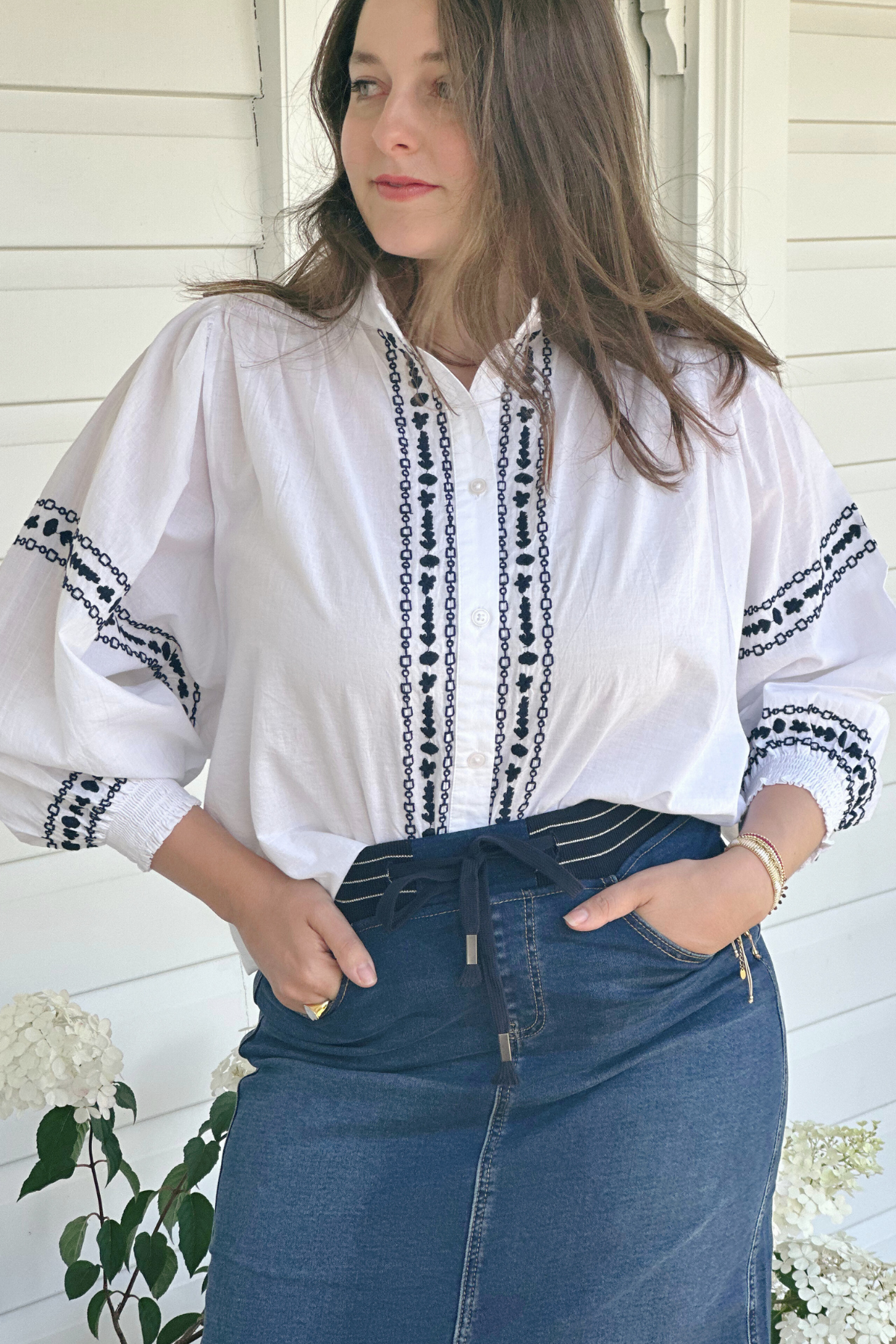 Clara Embroidered Cotton Shirt