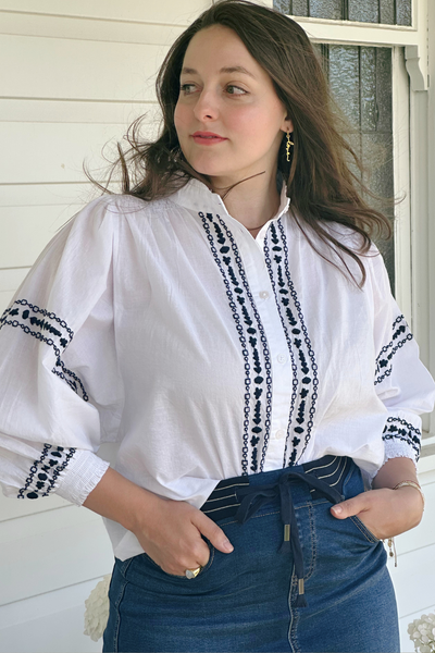 Clara Embroidered Cotton Shirt