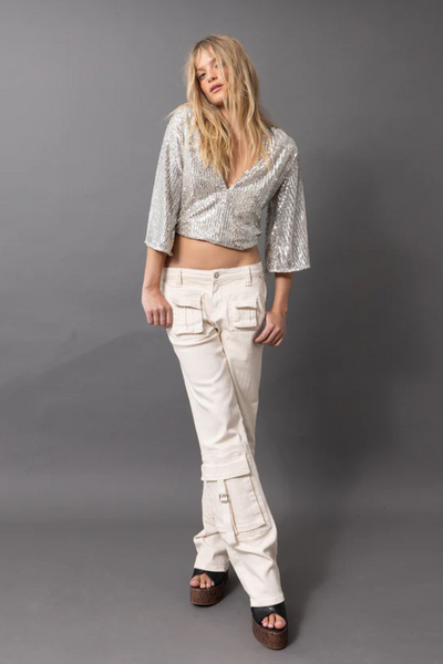 Lover Sequin Blouse Silver