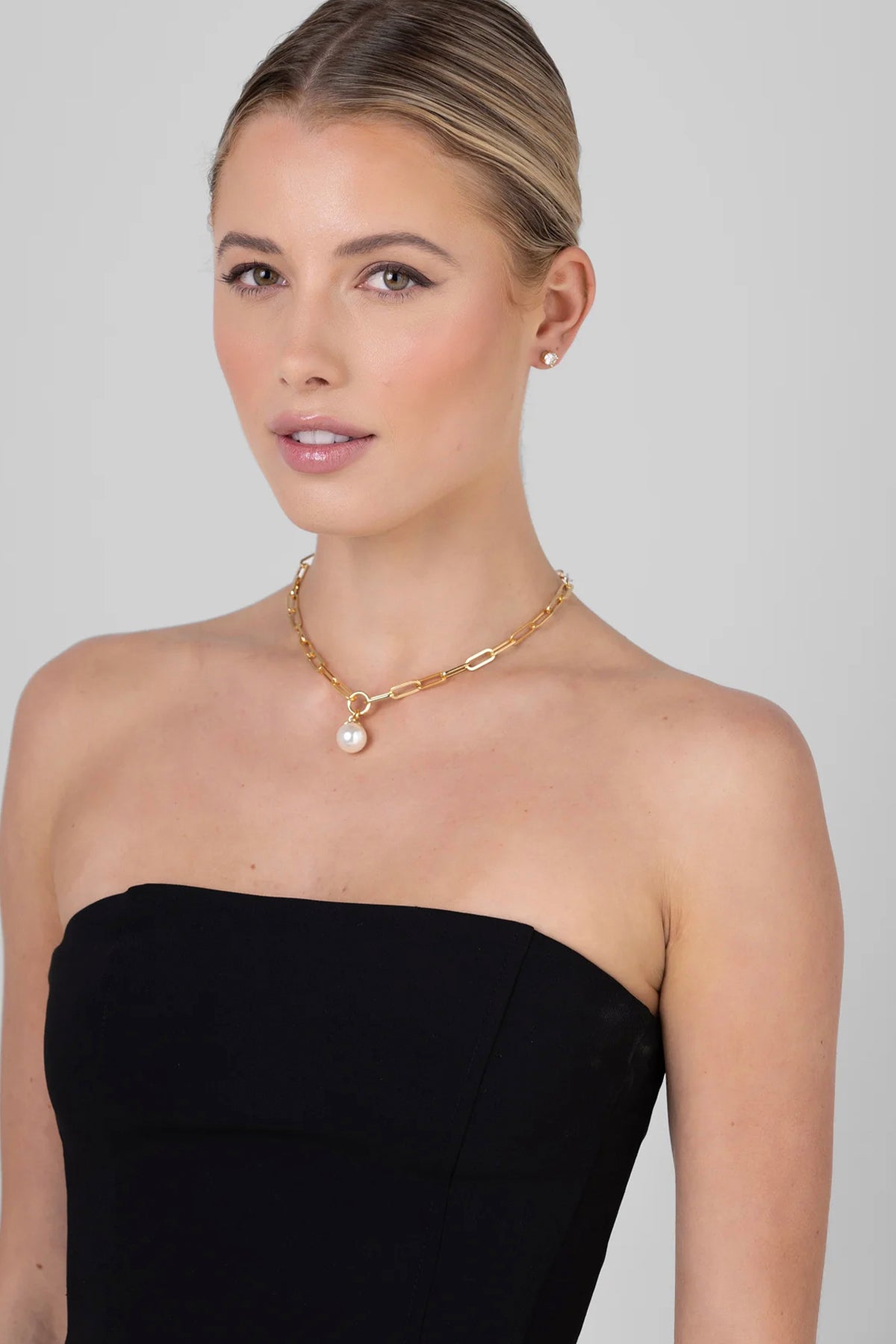 Jolene Gold Pearl Necklace