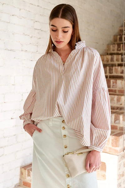 Kell Shirt Stripe Beige