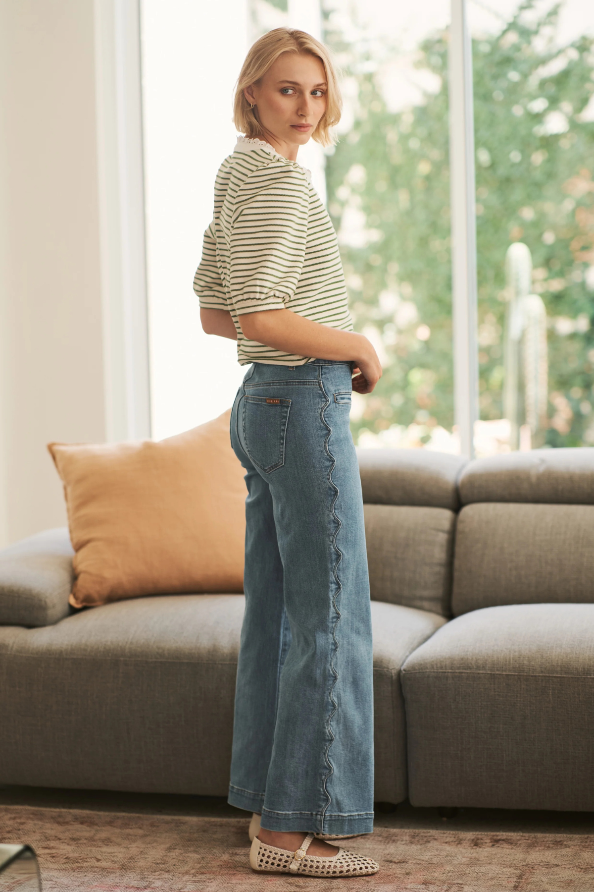 Freya Jean Scallop Seam 70s Blue