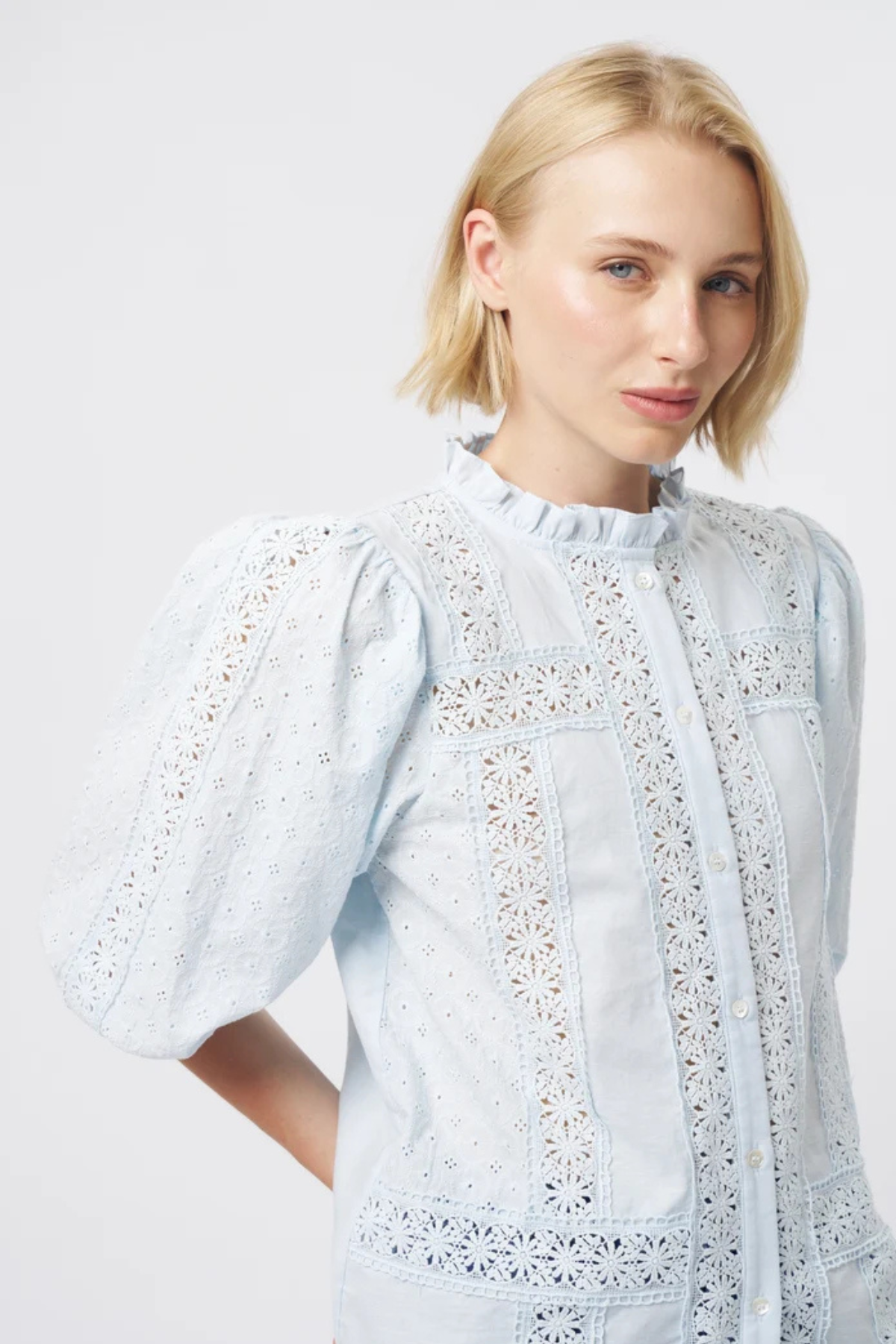 Isabella Blouse Powder Blue