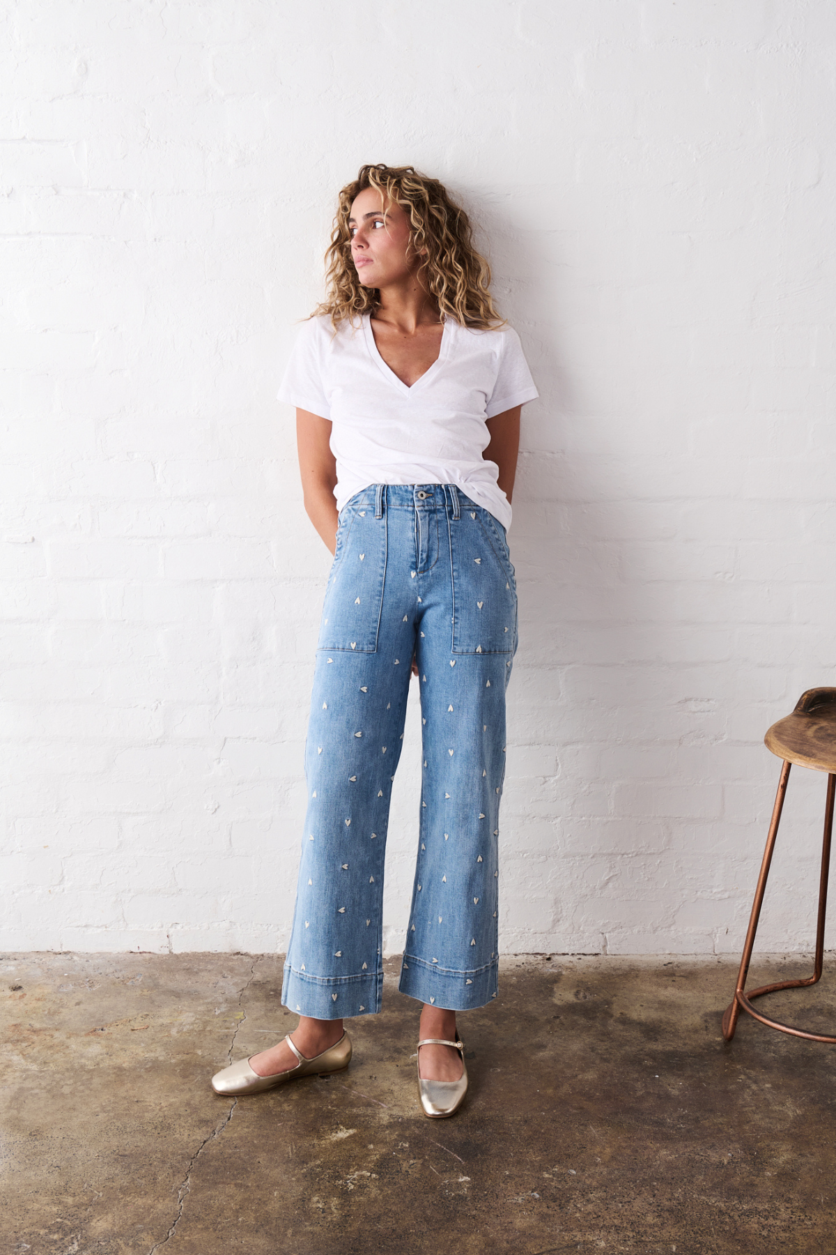 Celeste Pant Heart 70's Blue