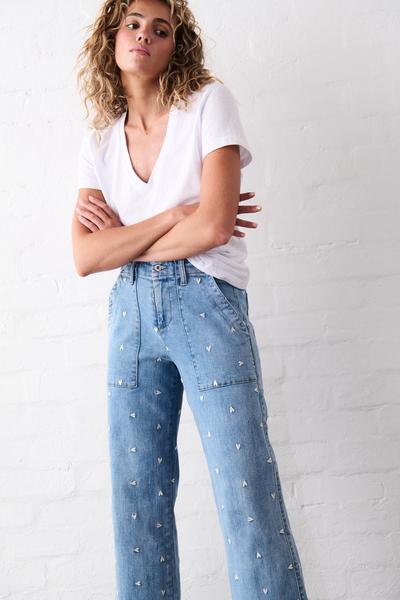 Celeste Pant Heart 70's Blue