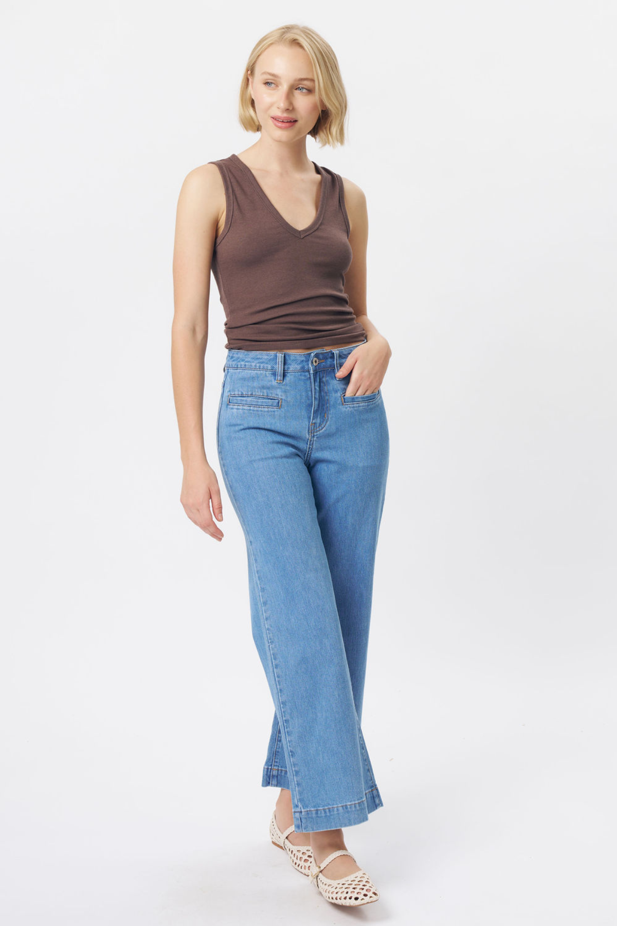 Freya Jean Cord Mid Blue
