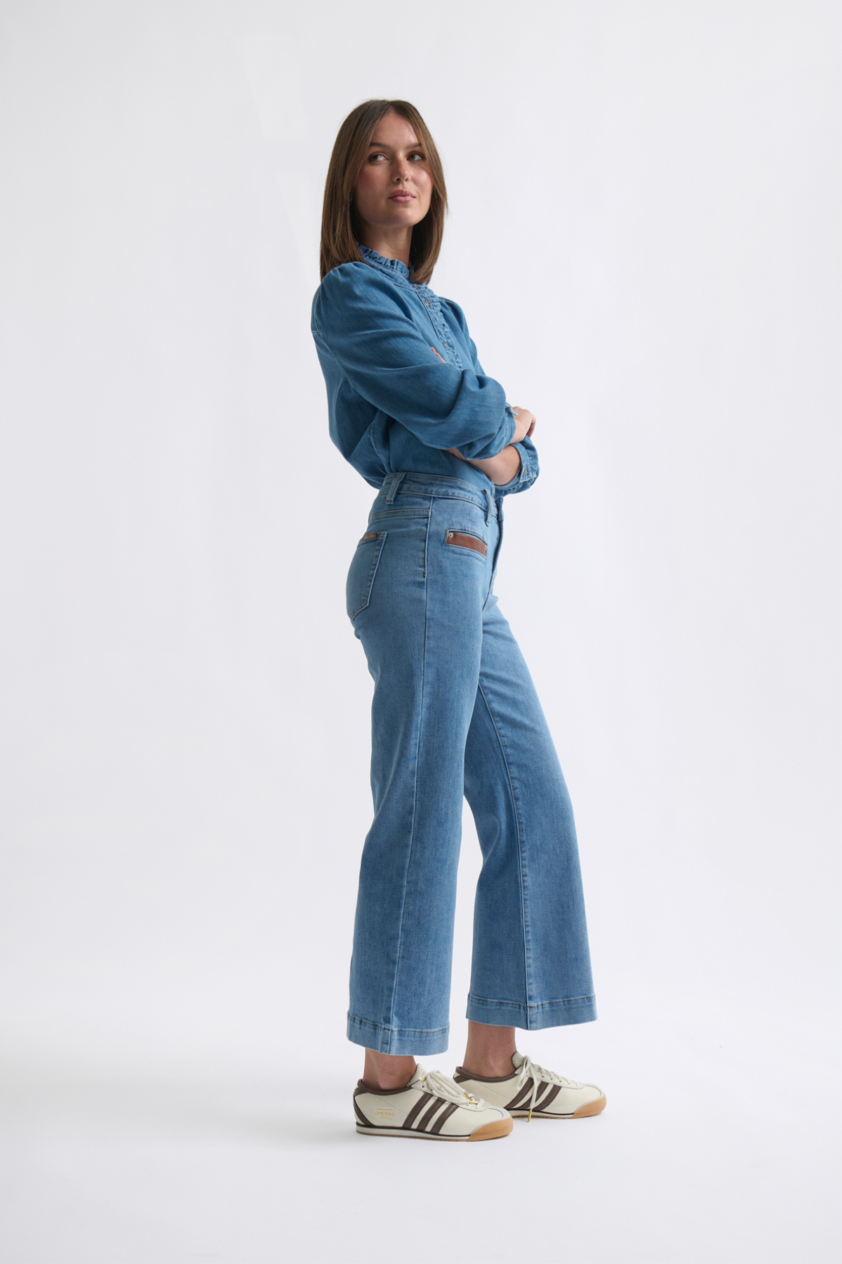 Freya Jean Leather Pocket 70's Blue