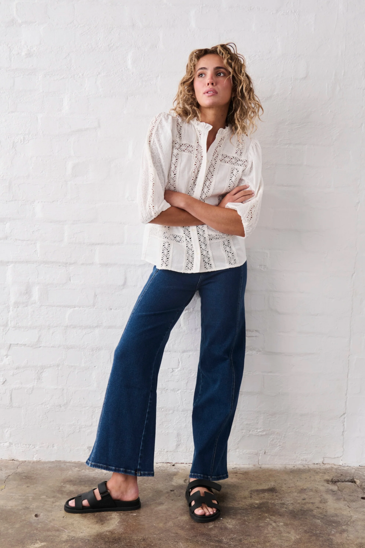 Palazzo Jean Mid Washed Blue