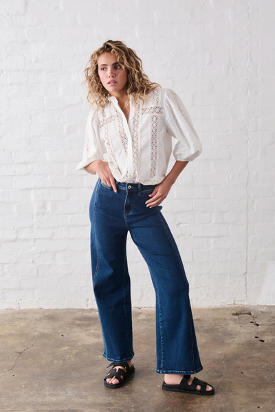 Palazzo Jean Mid Washed Blue
