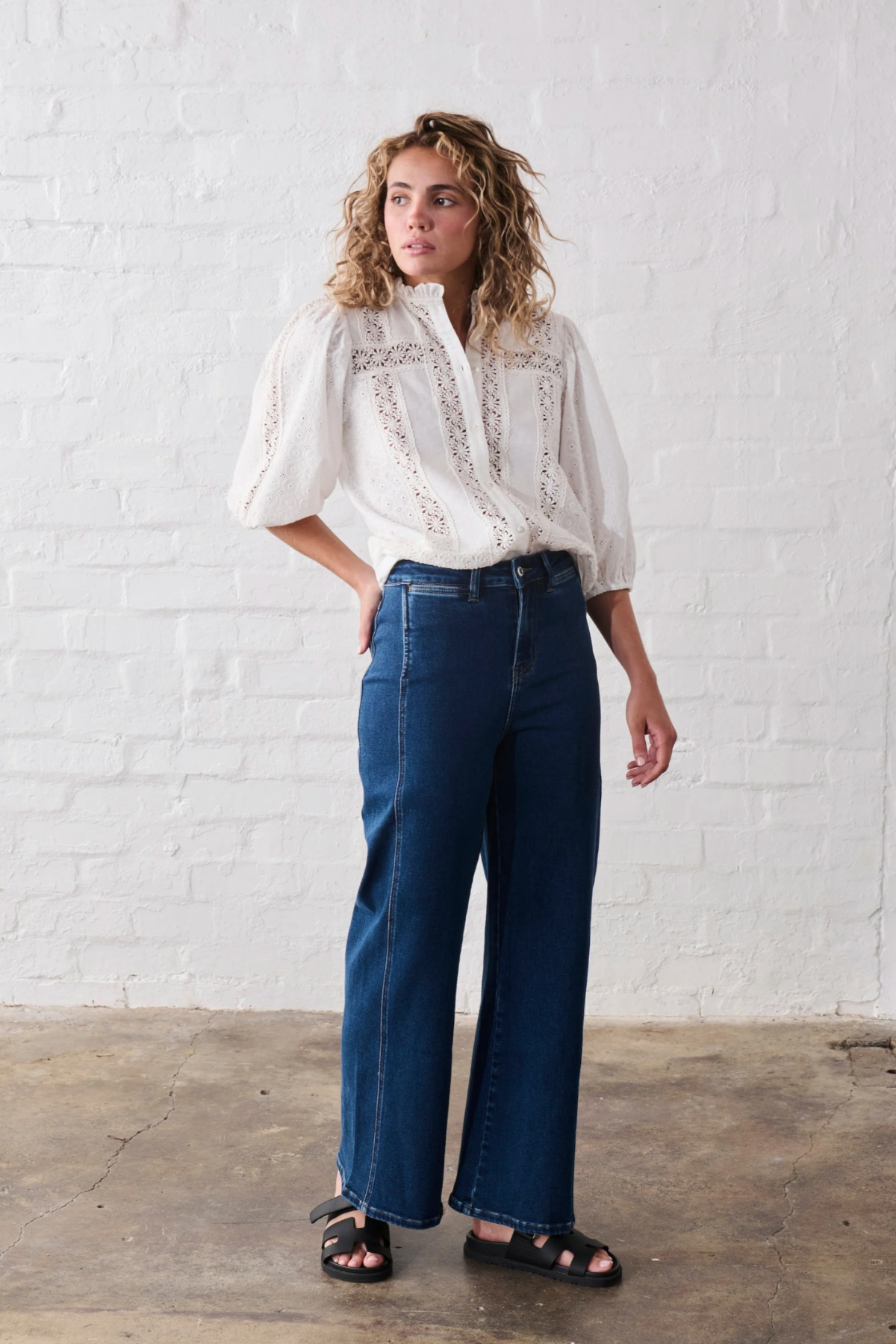 Palazzo Jean Mid Washed Blue